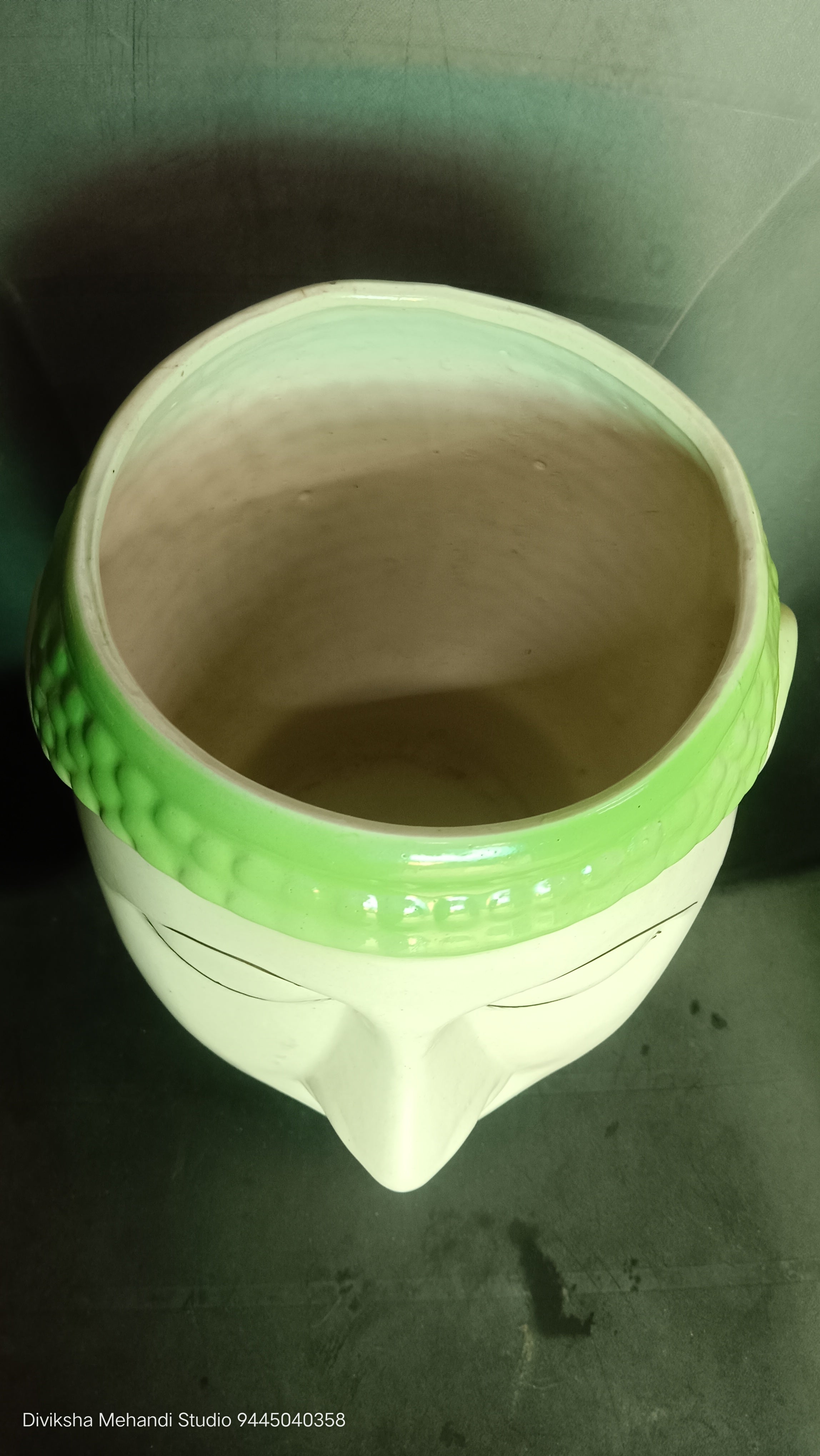 Ceramic Buddha pot green